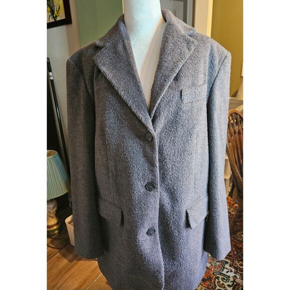 Women's Coat Jacket US 8 TopShop New Gray Brushed Dropped Shoulder Notch Collar - Picture 3 of 10